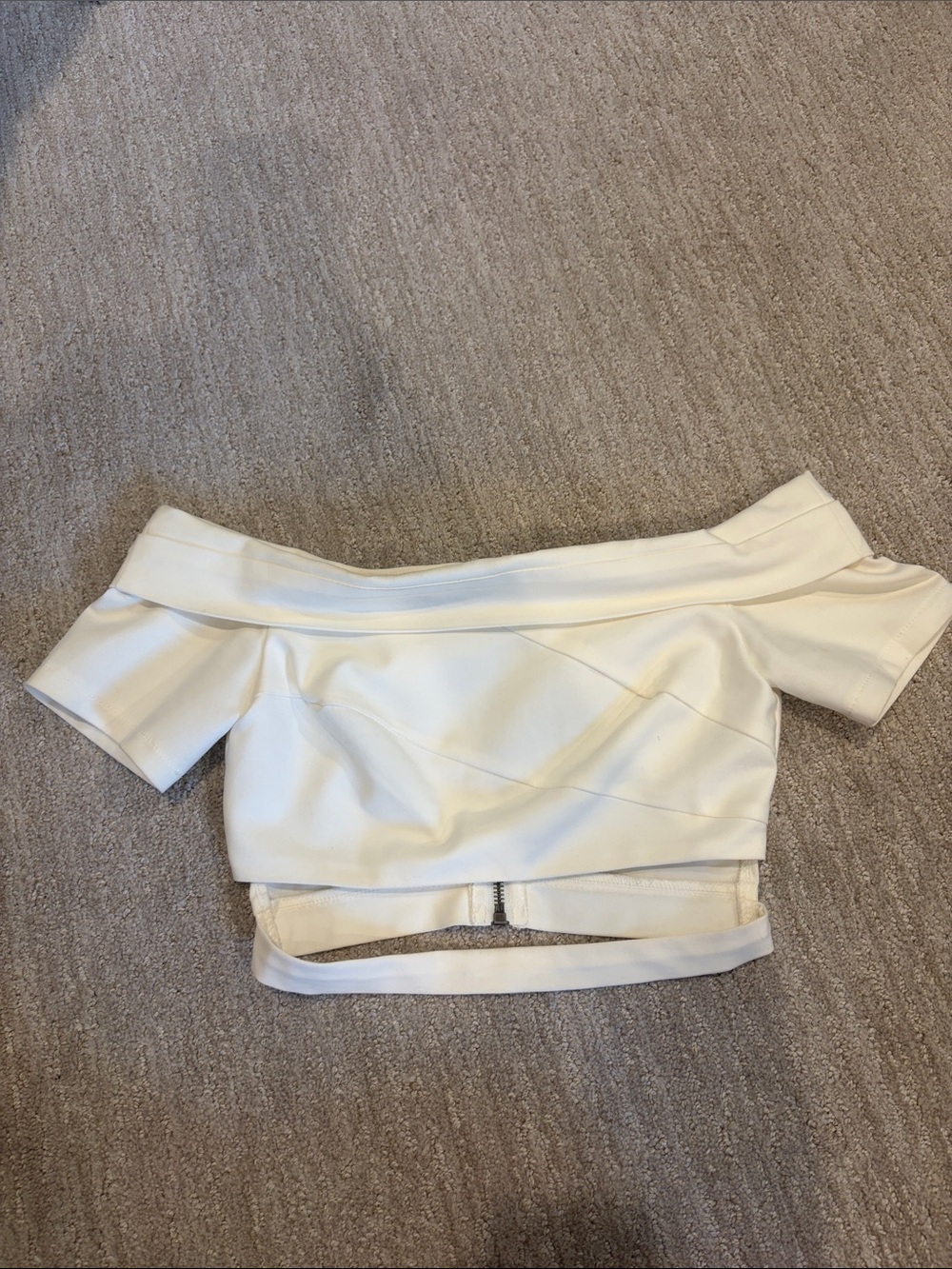 Hello Molly White Off-Shoulder Crop Top